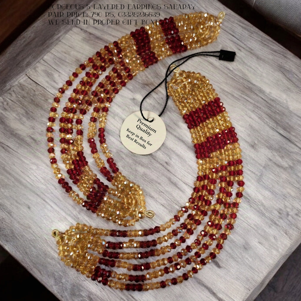 Beautiful 5 layered earrings saharay