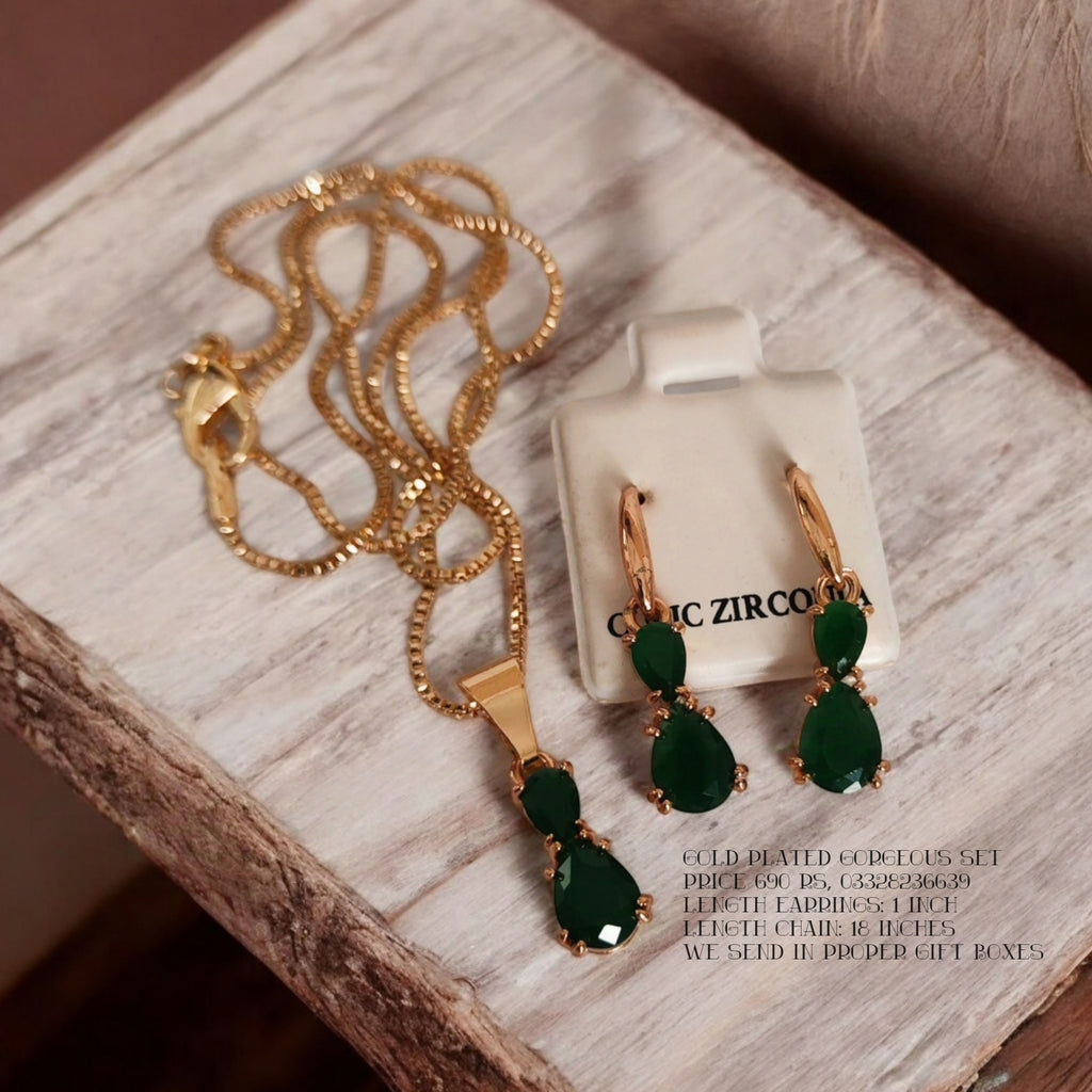 Gold plated gorgeous set with gold plated chain