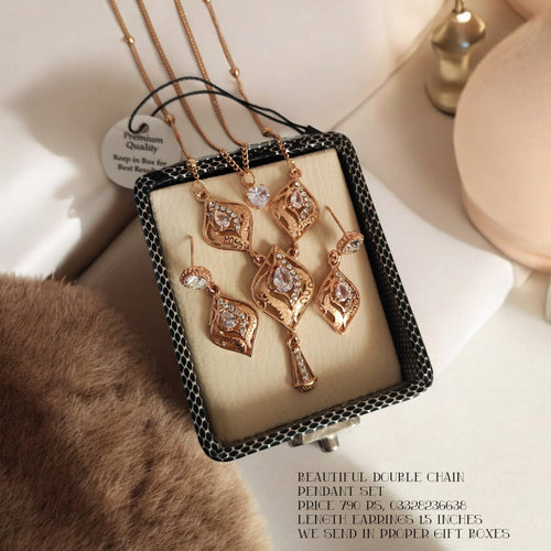 Beautiful double chain Pendant set