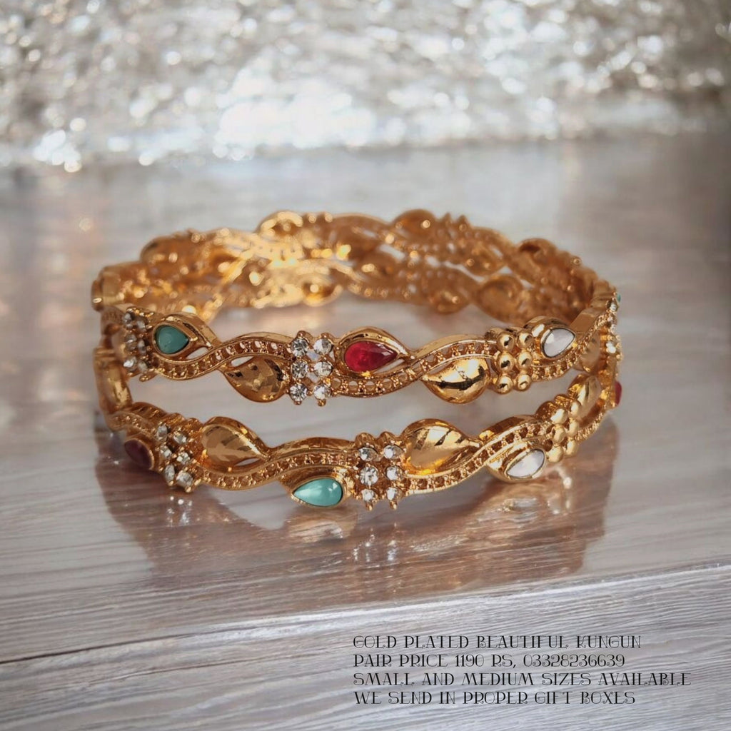 Gold plated gorgeous Kungun Pair