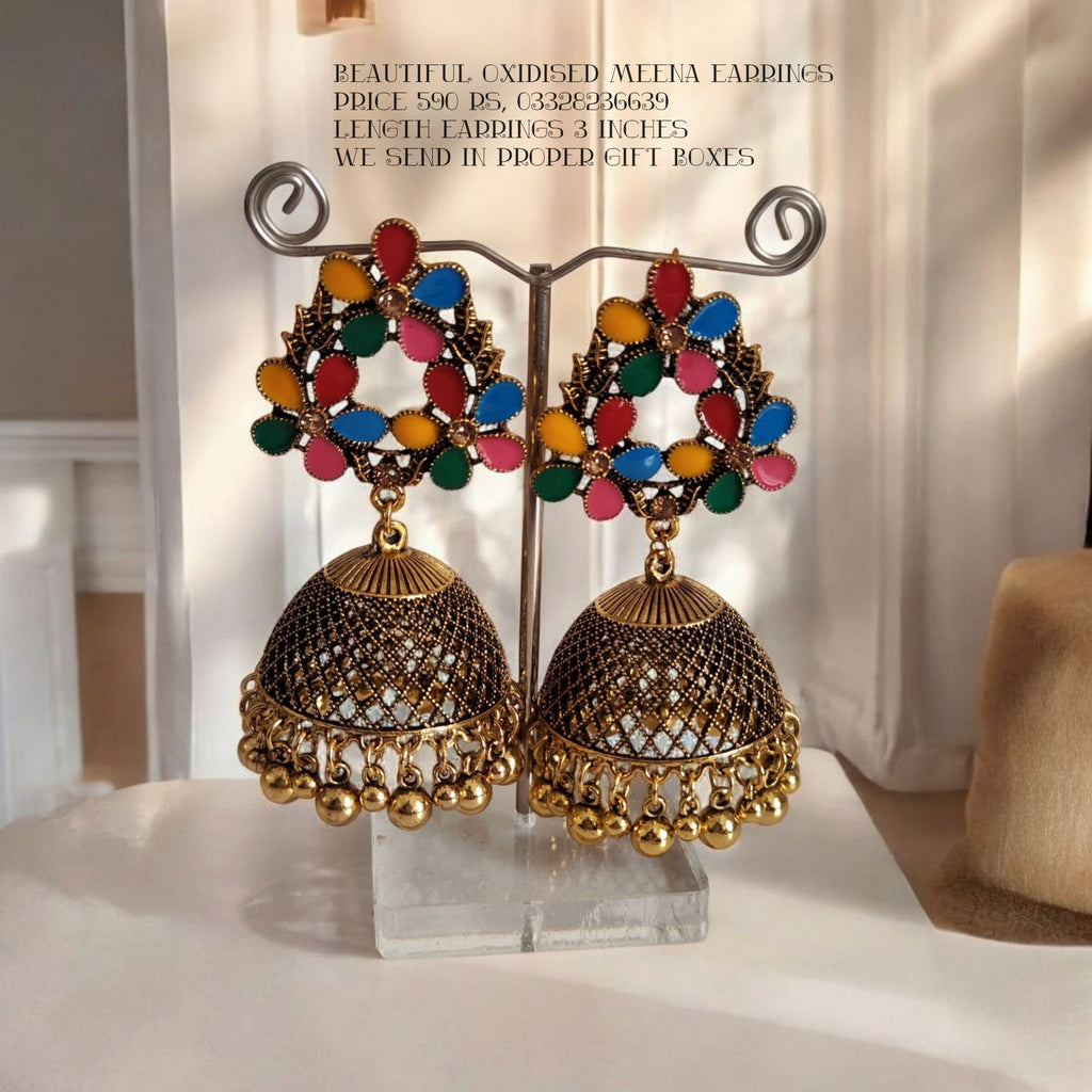 Fine oxidezed jhumki