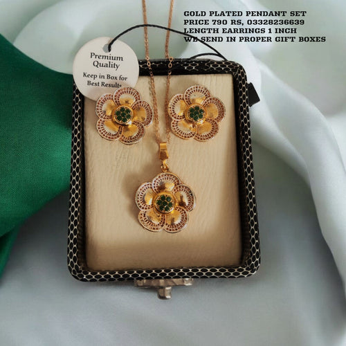 Gold plated fine pendant set