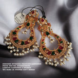 Real stones studded earrings