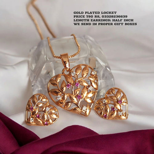 Beautiful Gold Plated Locket Set
