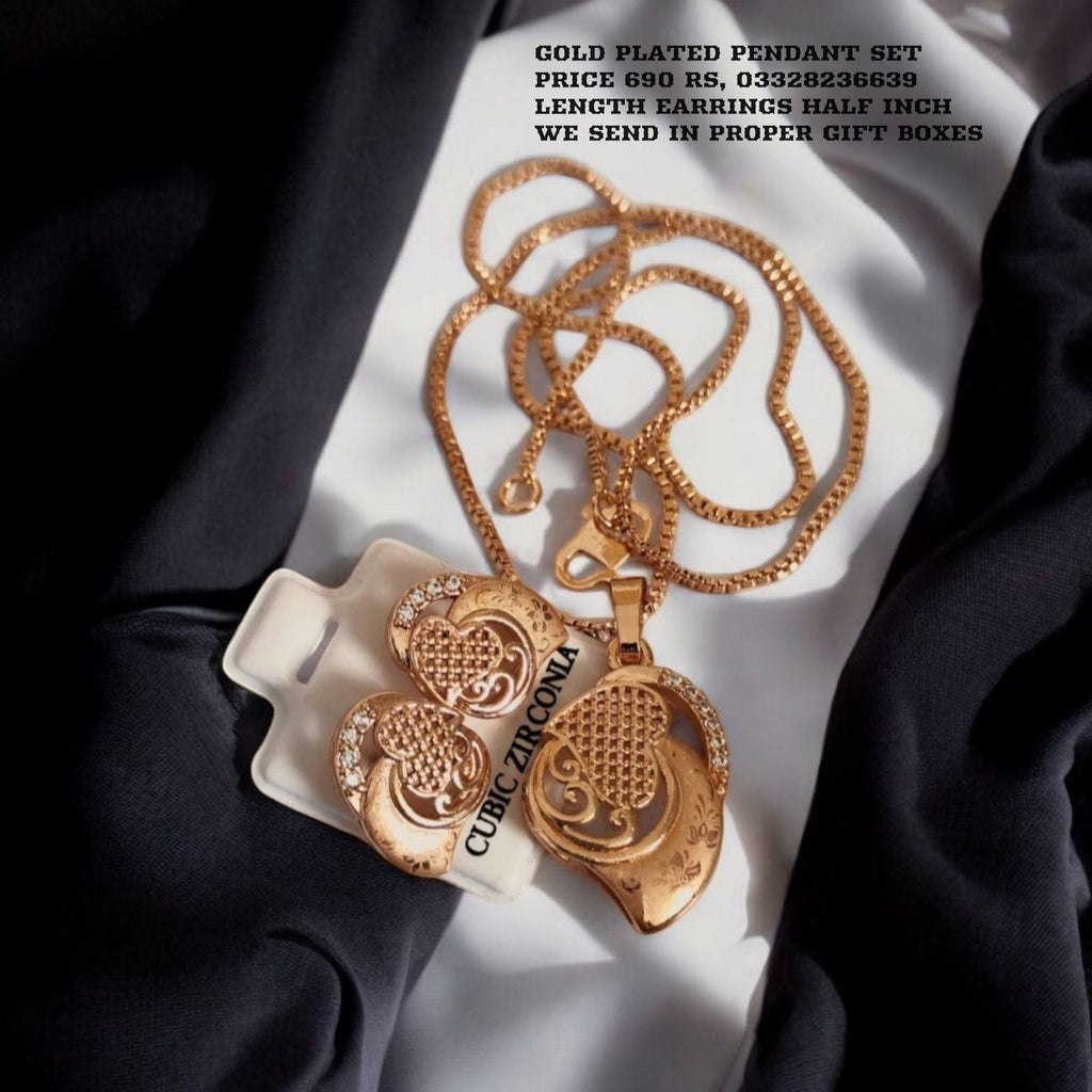 Gold plated fine pendant set