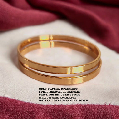 Gold plated, Stainless Steel beautiful Bangles set