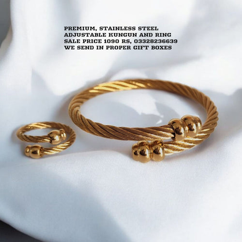 Stainless Steel adjustable Bracelet and Ring