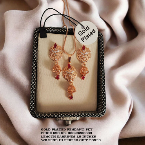 Gold plated Pendant set