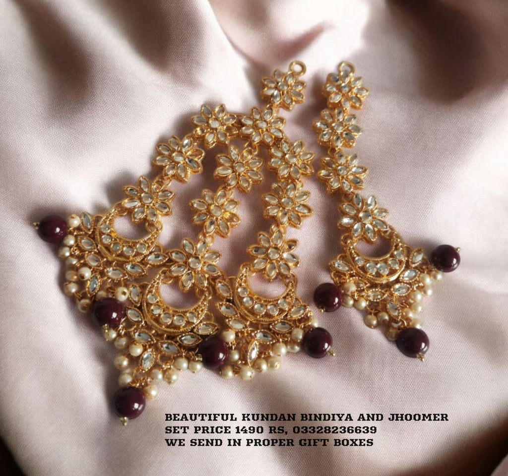 Premium Kundan Jhoomer and Bindiya