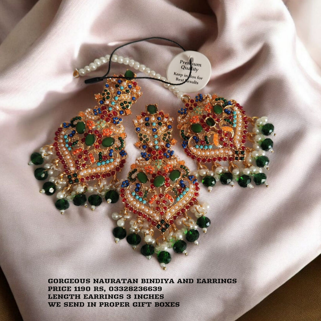 Fine Quality Bindiya and Earrings set