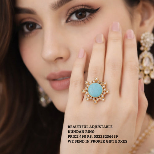 Beautiful adjustable Kundan Ring