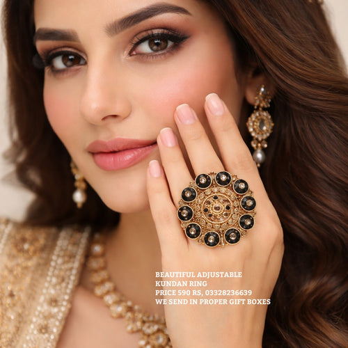 Beautiful adjustable Kundan Ring