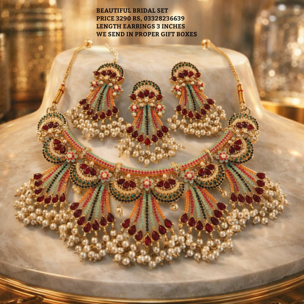 Beautiful broad Nauratan Bridal set