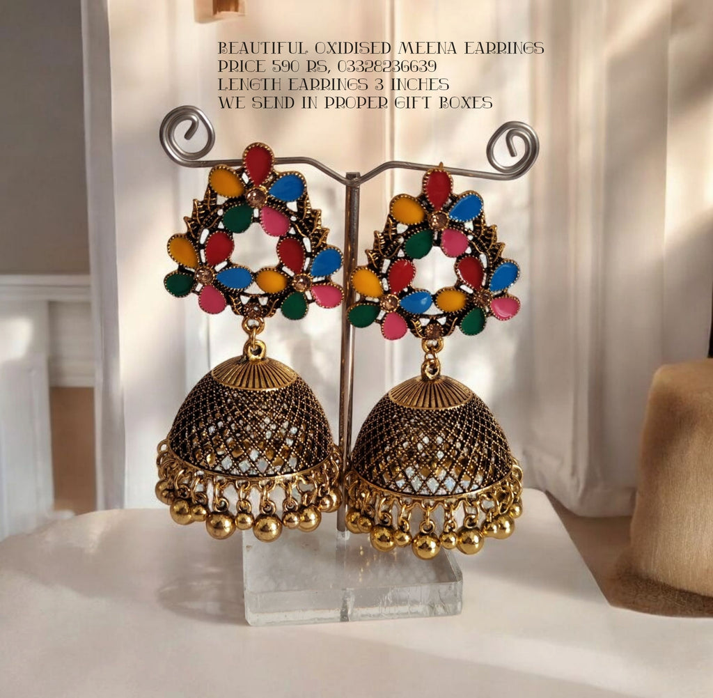 Fine oxidezed jhumki