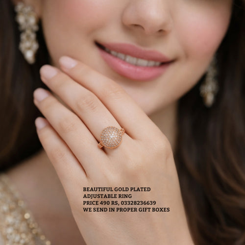Gold plated adjustable Ring