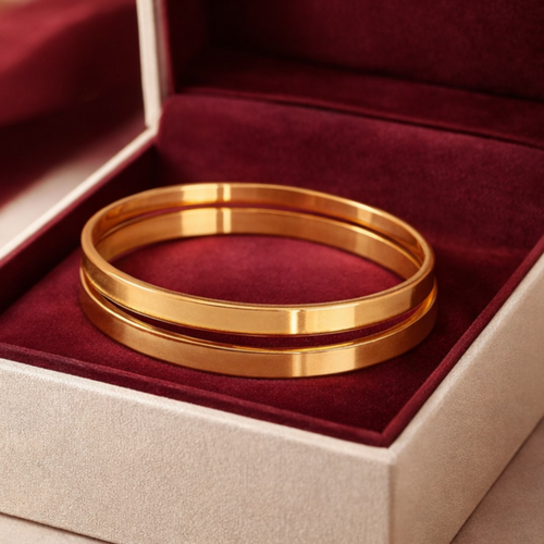 Gold plated, Stainless Steel beautiful Bangles set