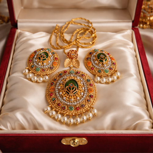 Premium Nauratan big Pendant Pendant set