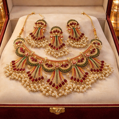 Beautiful broad Nauratan Bridal set