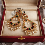 Real stones studded earrings