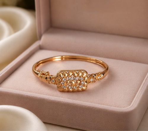 Gold plated openable kara bracelet