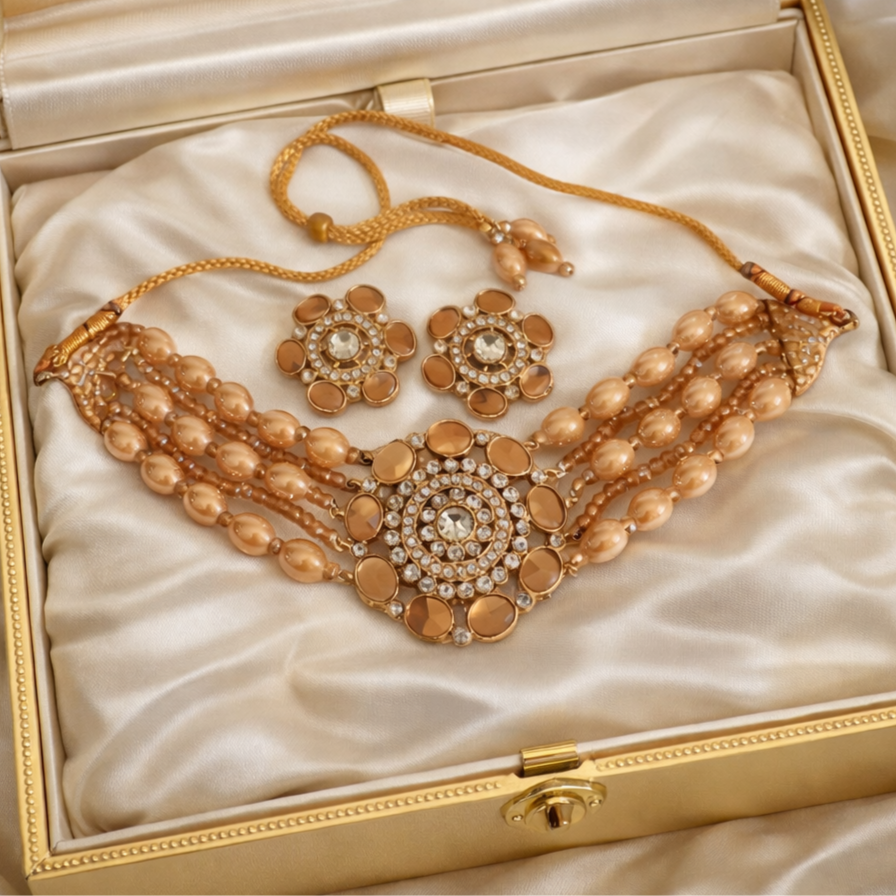 Beautiful Kundan studded choker set