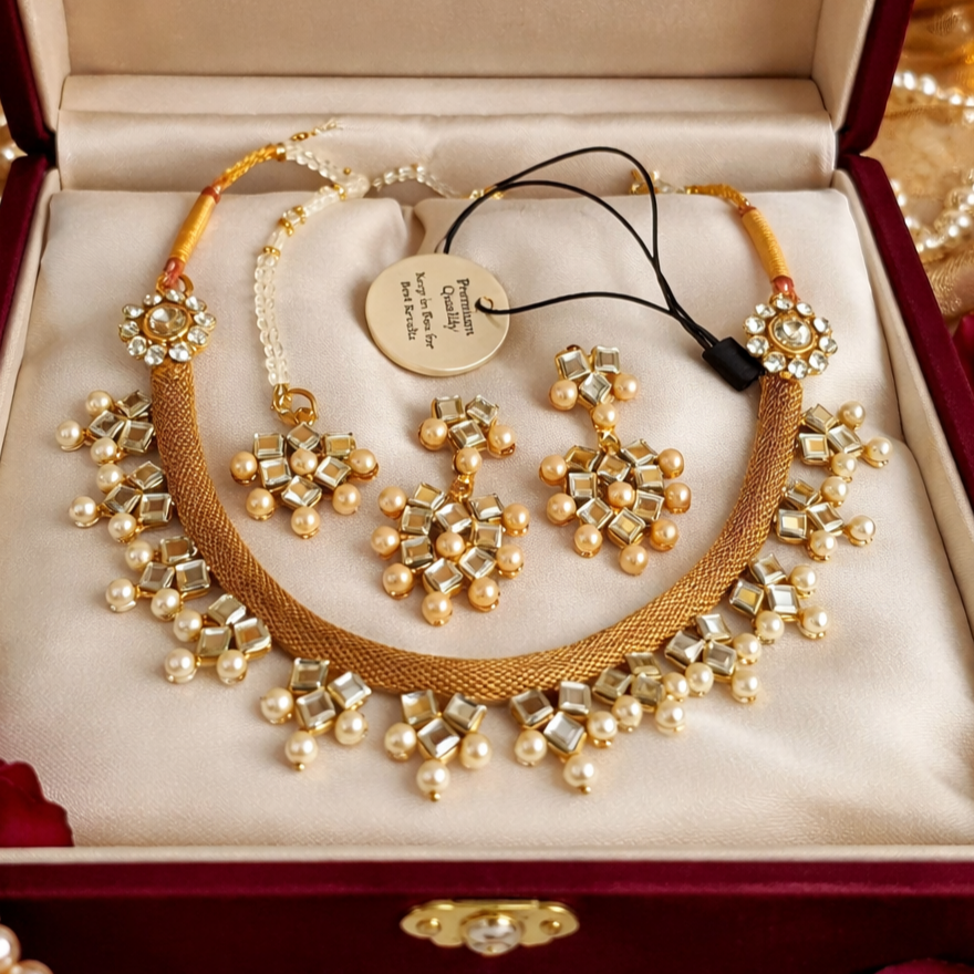 Mirror studded beautiful Necklace set