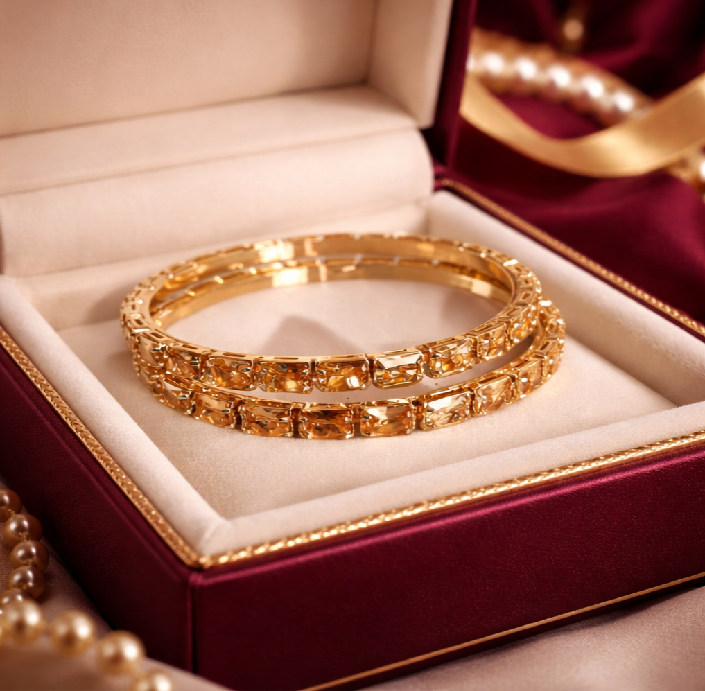 Gold plated Zirconia Bangles