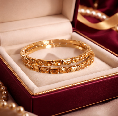 Gold plated Zirconia Bangles