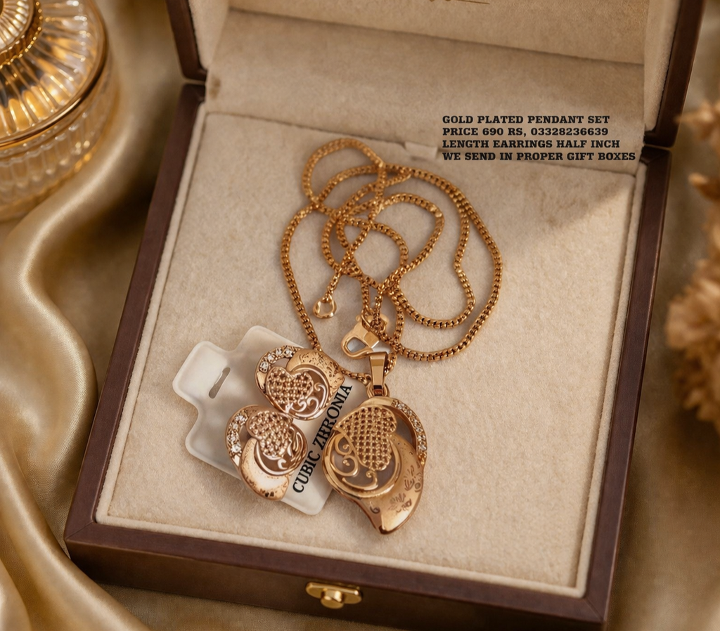 Gold plated fine pendant set