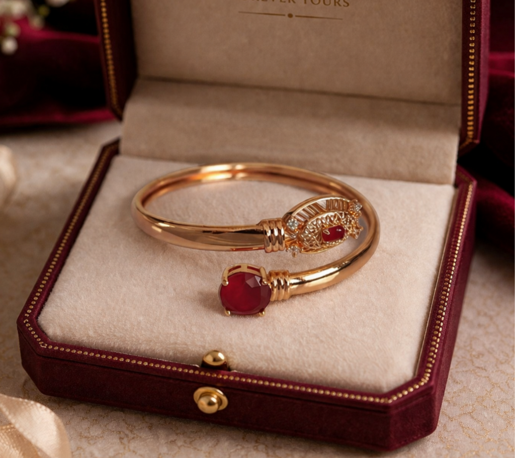 Gold plated openable kara bracelet