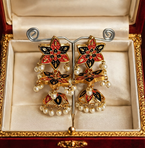 Beautiful Meena Earrings
