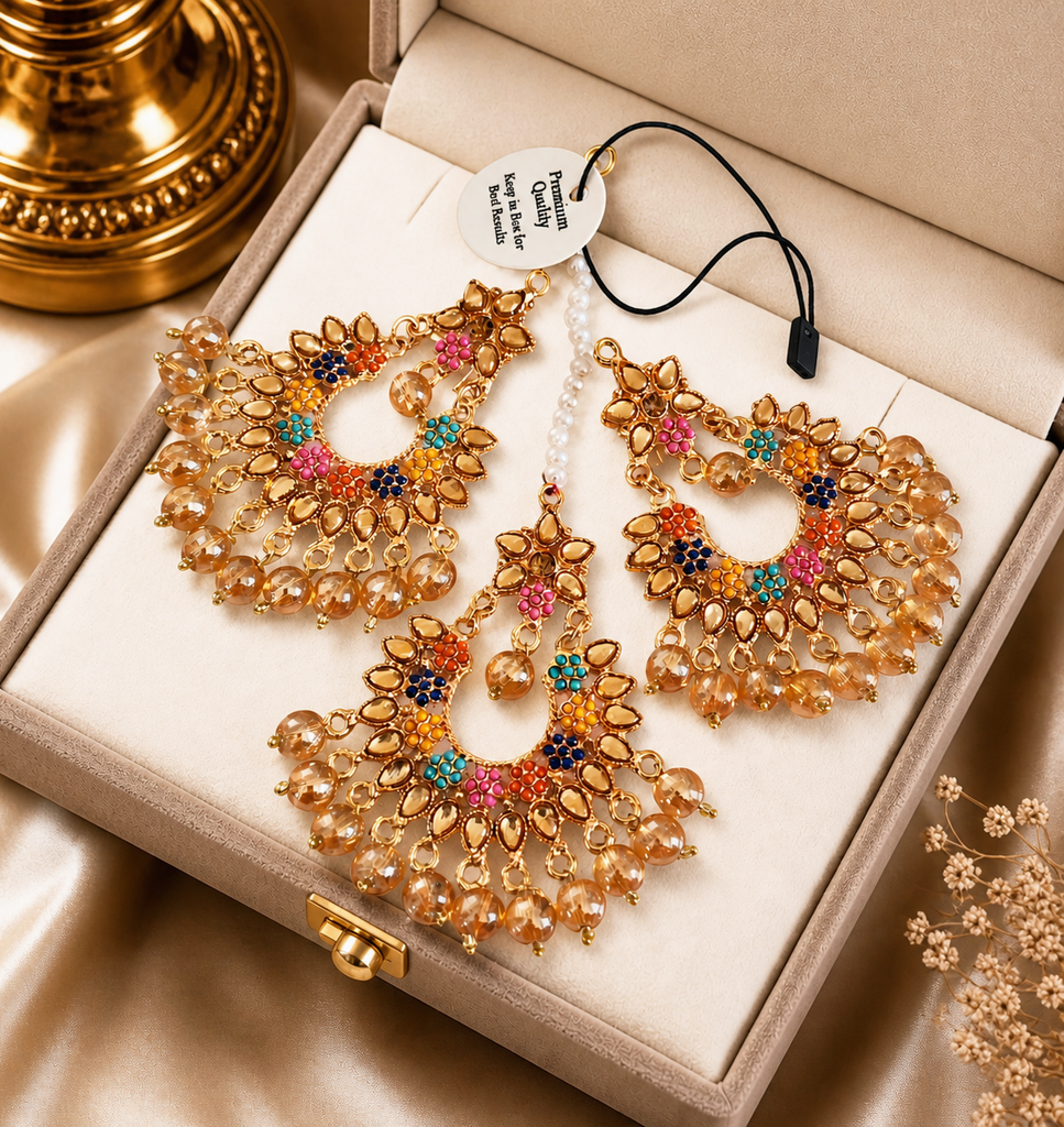 Beautiful Bindiya and Earrings set