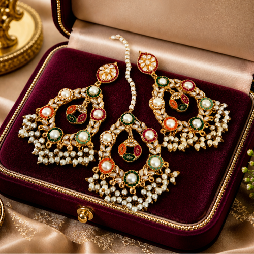 Beautiful Bindiya and Earrings set