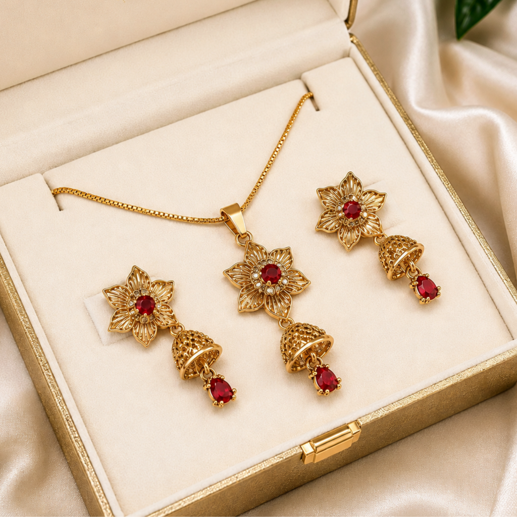 Beautiful Gold Plated Pendant set