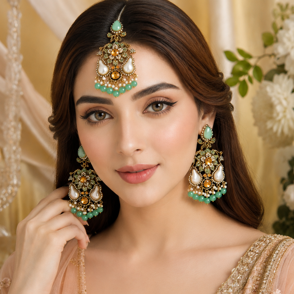 Gorgeous Bindiya and Earrings
