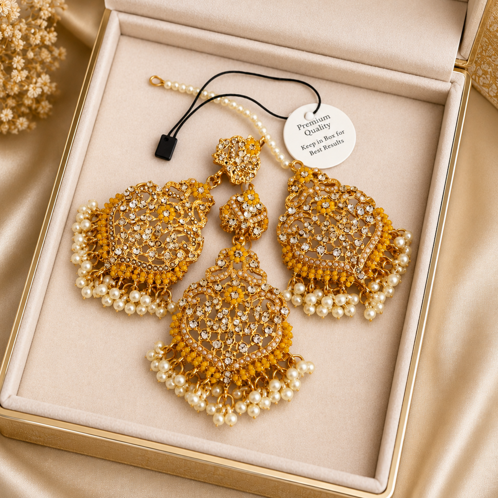Premium Quality bindiya and earrings