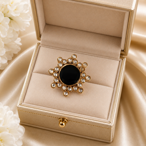 Beautiful adjustable Kundan Ring