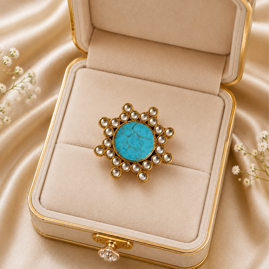 Beautiful adjustable Kundan Ring