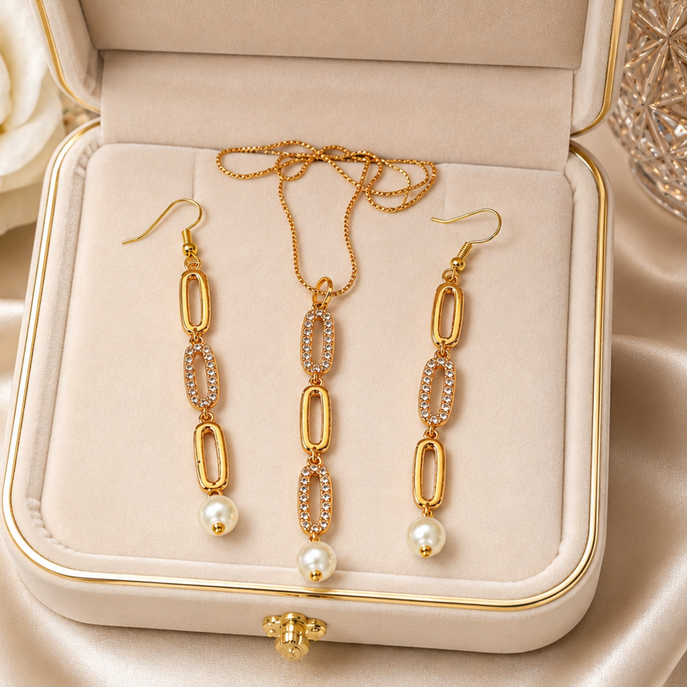 Beautiful Gold plated set with gold plated chain