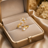 Gold plated, Zirconia, Adjustable Ring