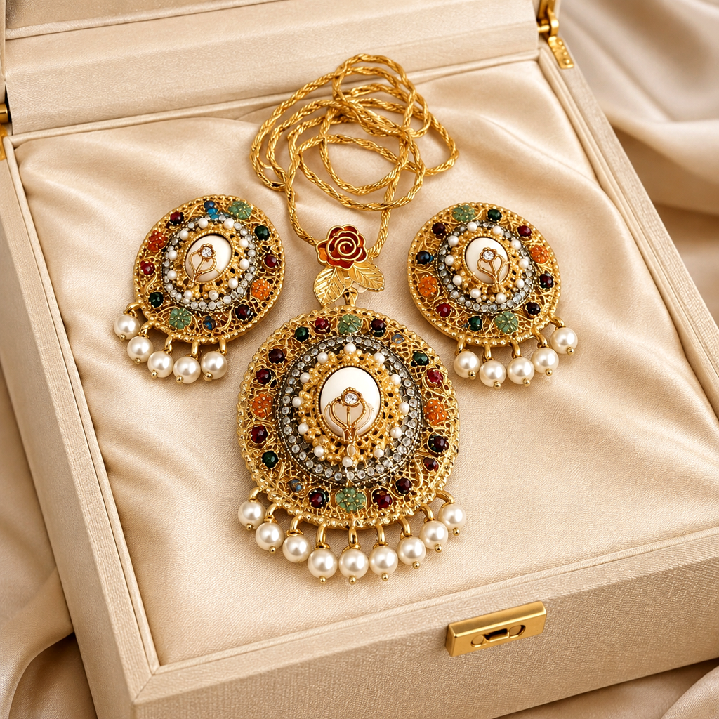 Premium Nauratan big Pendant set