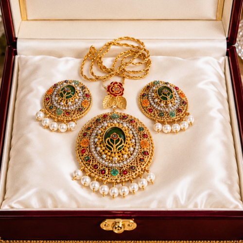 Premium Nauratan big Pendant Pendant set