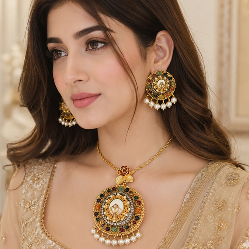 Premium Nauratan big Pendant set