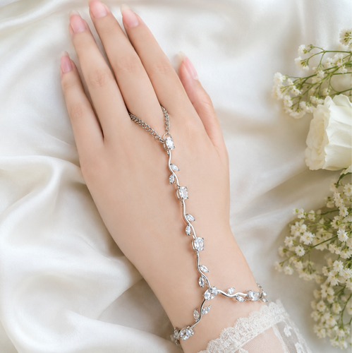 Beautiful Zirconia Tulip Hand Cuff