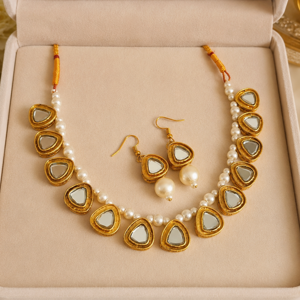 Beautiful Mirror Necklace set