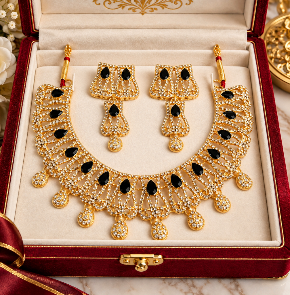 Fine crystals studded Necklace set