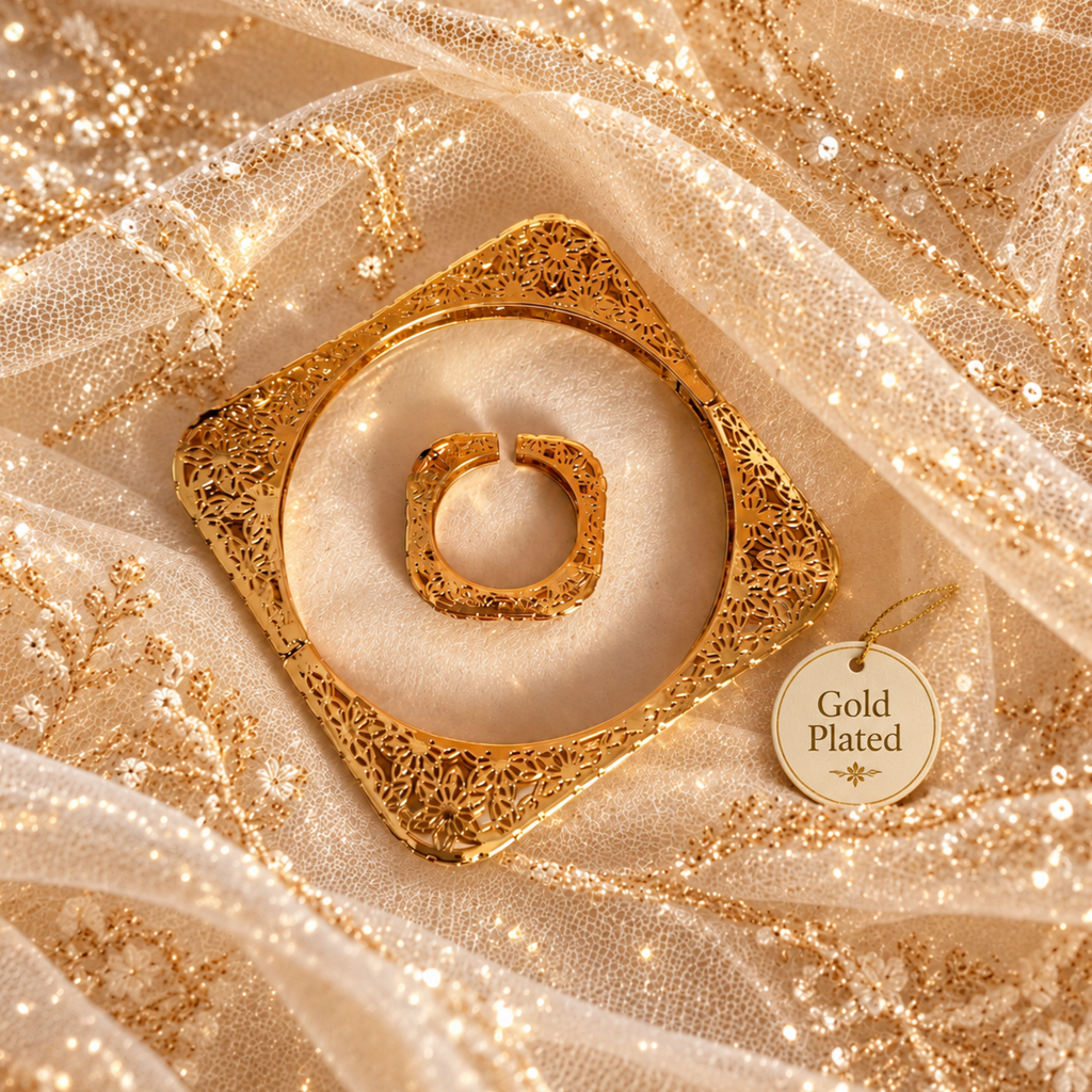 Gold plated gorgeous openable Ring & Bracelet