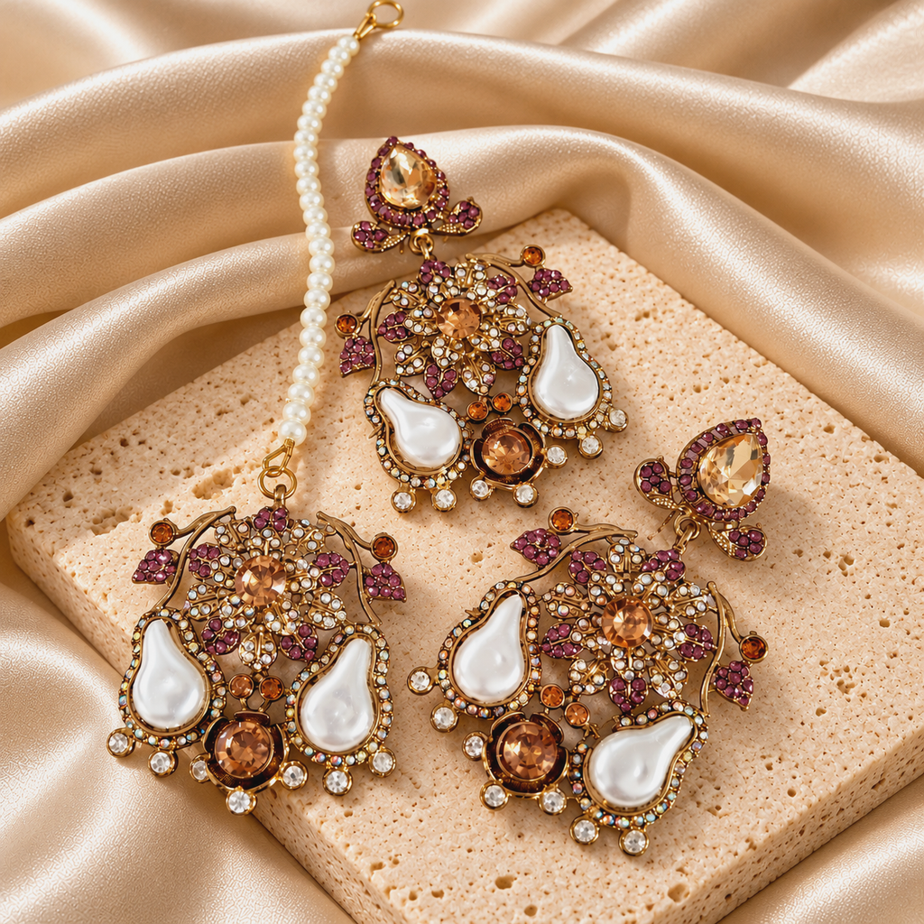 Premium Quality Bindiya and Earrings