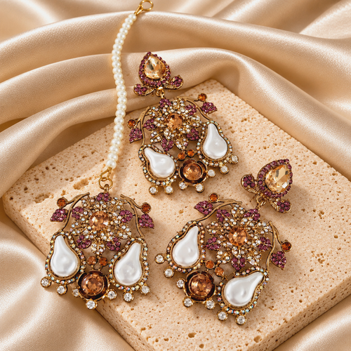 Premium Quality Bindiya and Earrings