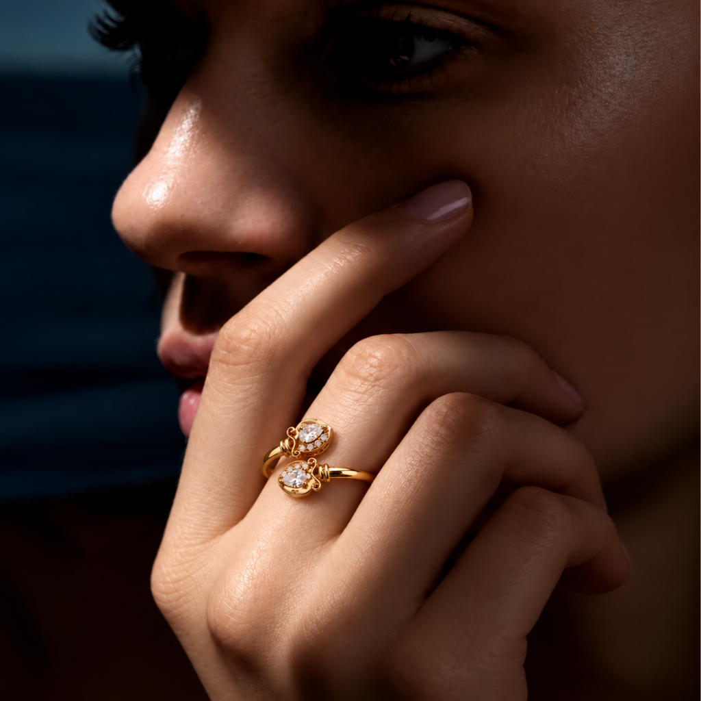 Gold Plated adjustable ring